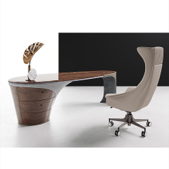 Stylish Black Marble Desk – Modern Versace Style Desk for Home Office