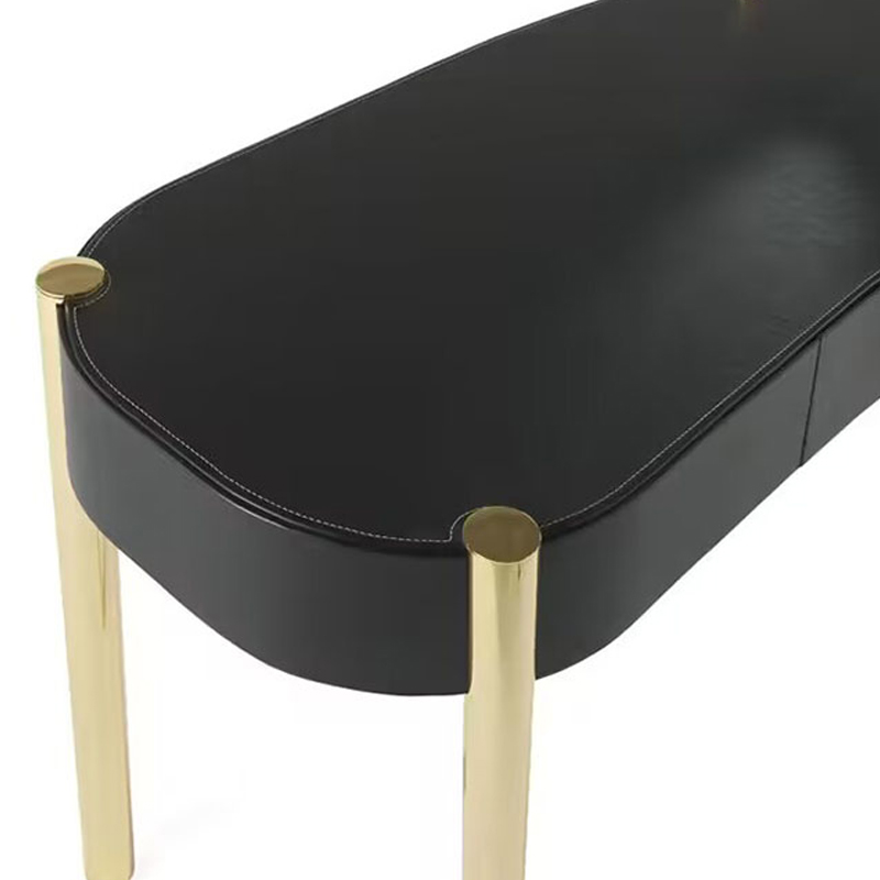 Modern design tufted grey dressing table with tassel handles