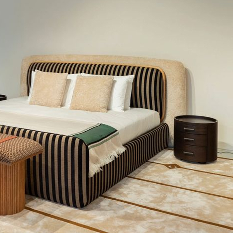 Modern Nightstand with Jade Green Handles