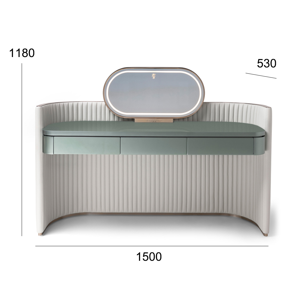 Modern Champagne Gold and Green Dresser