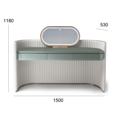 Modern Champagne Gold and Green Dresser