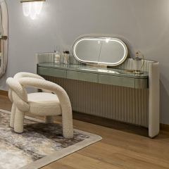 Modern Champagne Gold and Green Dresser