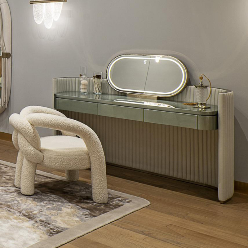Modern Champagne Gold and Green Dresser