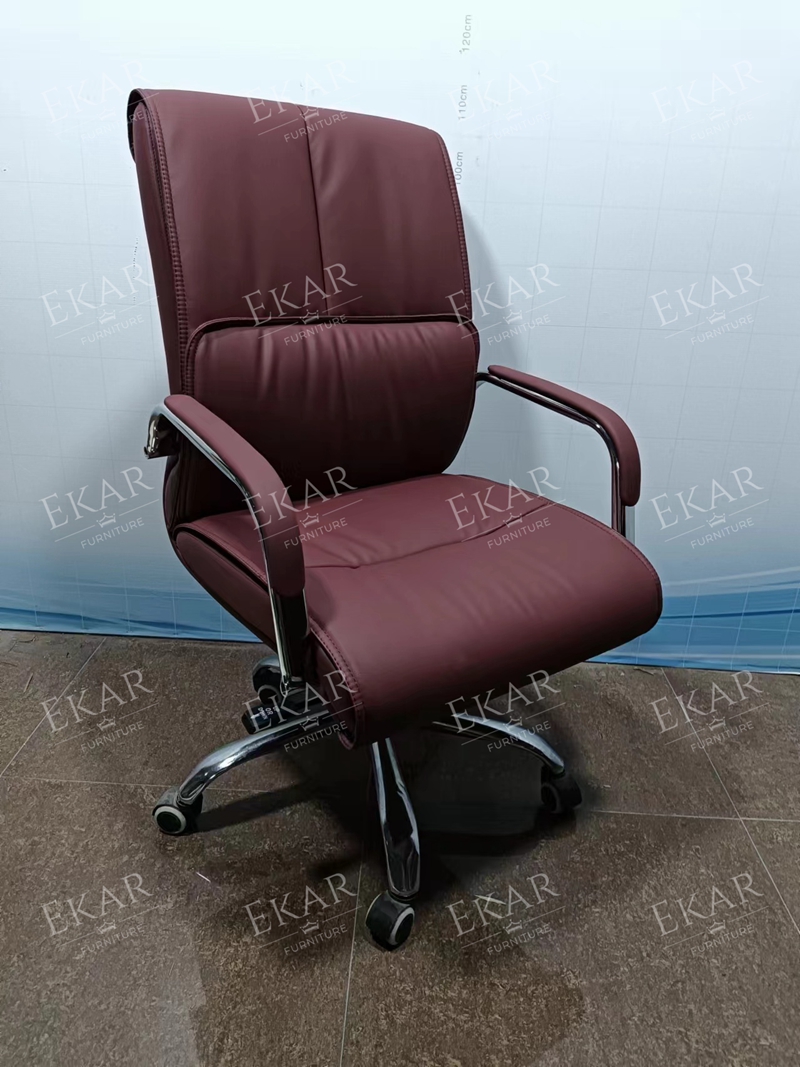 Modern Leather Office Chair – Sleek Adjustable Comfort for Contemporary Workspaces