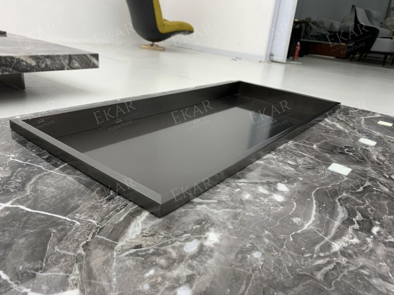 EKAR Slab Low-Profile Coffee Table | Modern Minimalist Wood & Stone Living Room Table | EKAR FURNITURE