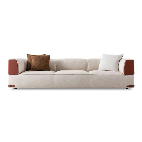 Modern Velvet Corner Sofa – Sleek, Two-Tone Comfort for Contemporary Living
