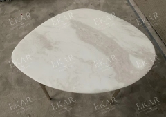 Modern Green Marble Side Table with Crystal Steel Legs
