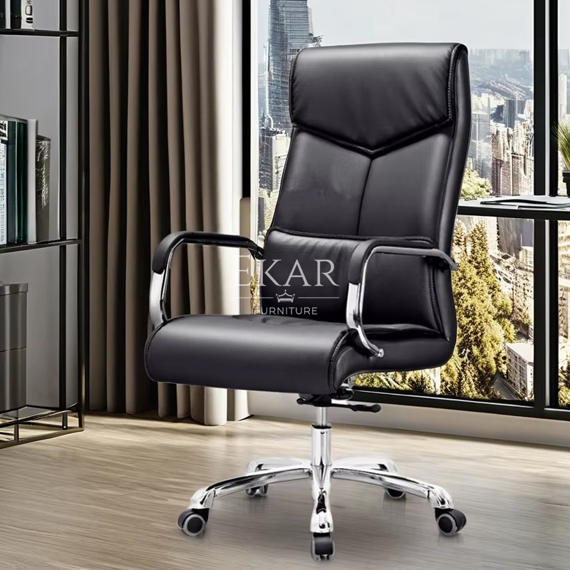 Modern Leather Office Chair – Sleek Adjustable Comfort for Contemporary Workspaces