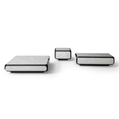 Modern stylish metal and marble finish rectangular coffee table suitable for home living room