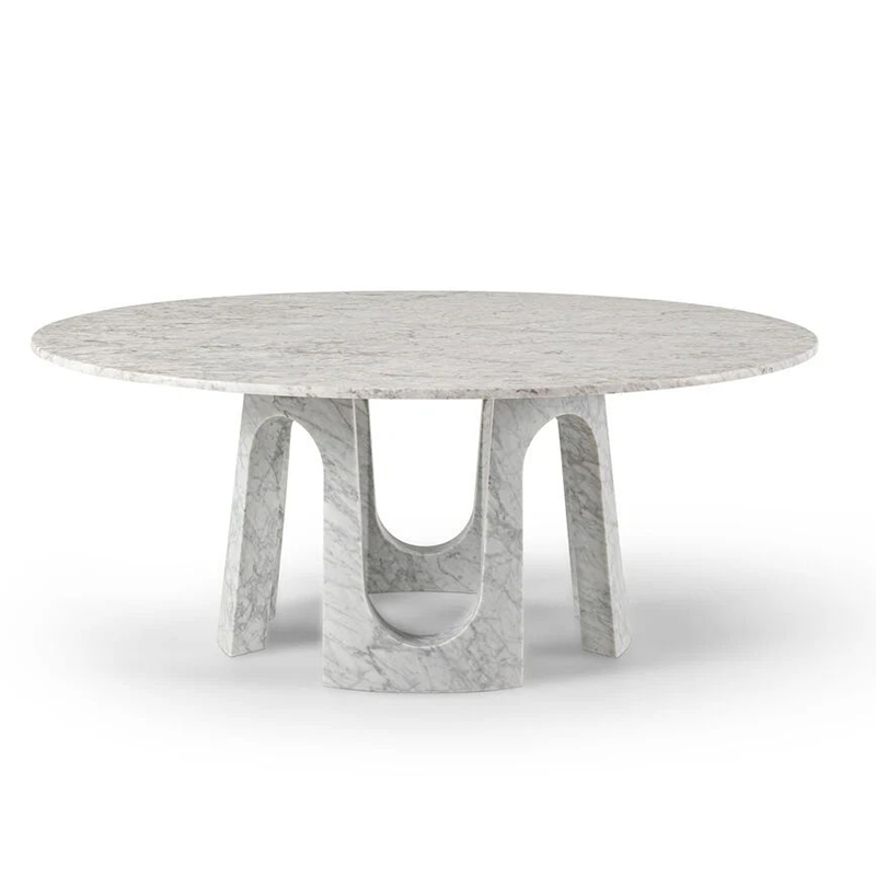 Modern Round Marble Dining Table – Elegant Design with Marble Base