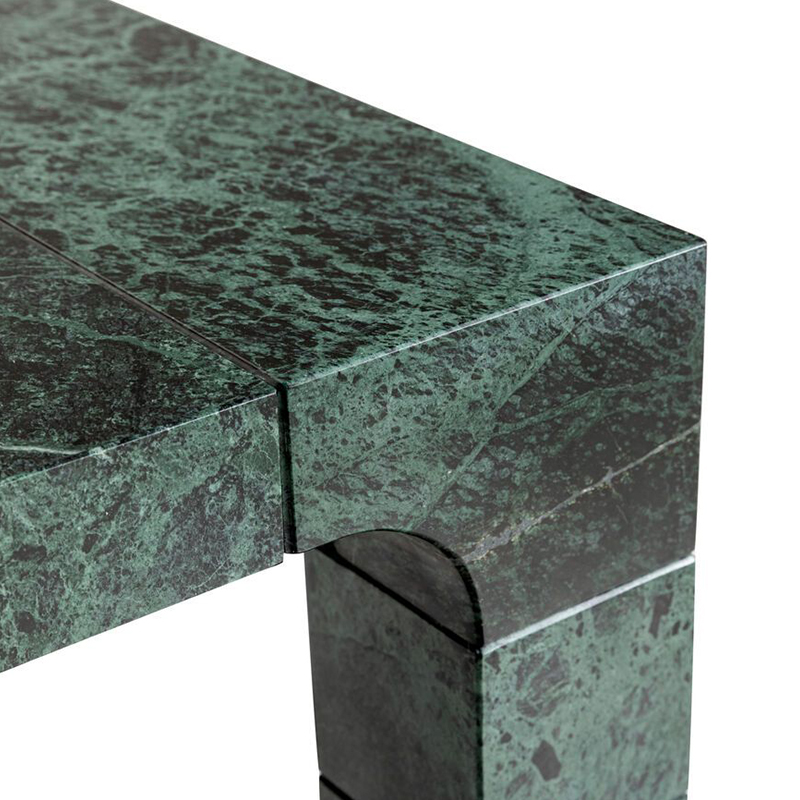 Modern Green Dining Table Sleek Rectangular Design with Elegant Metal Base