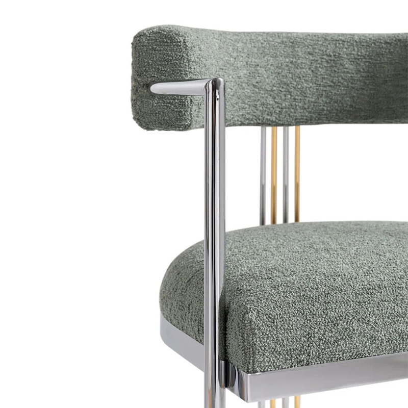 Modern Padded Bar Stool – Comfortable Design with Elegant Armrests and Metal Legs