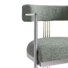 Modern Padded Bar Stool – Comfortable Design with Elegant Armrests and Metal Legs