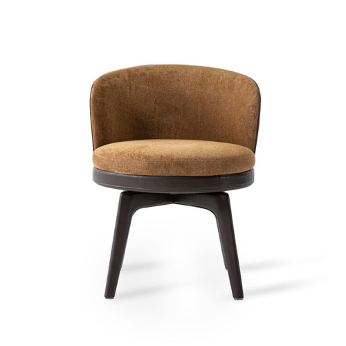 Modern Saddle Leather Dining Chair – Sleek Design with Comfortable Armrests