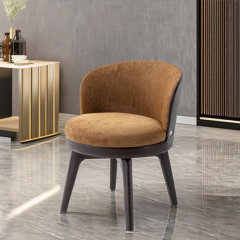 Modern Saddle Leather Dining Chair – Sleek Design with Comfortable Armrests
