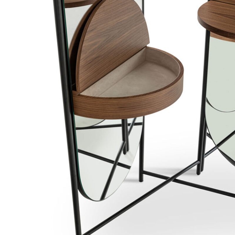 Modern Console Table – Sleek Design with Metal Base and Display Shelves