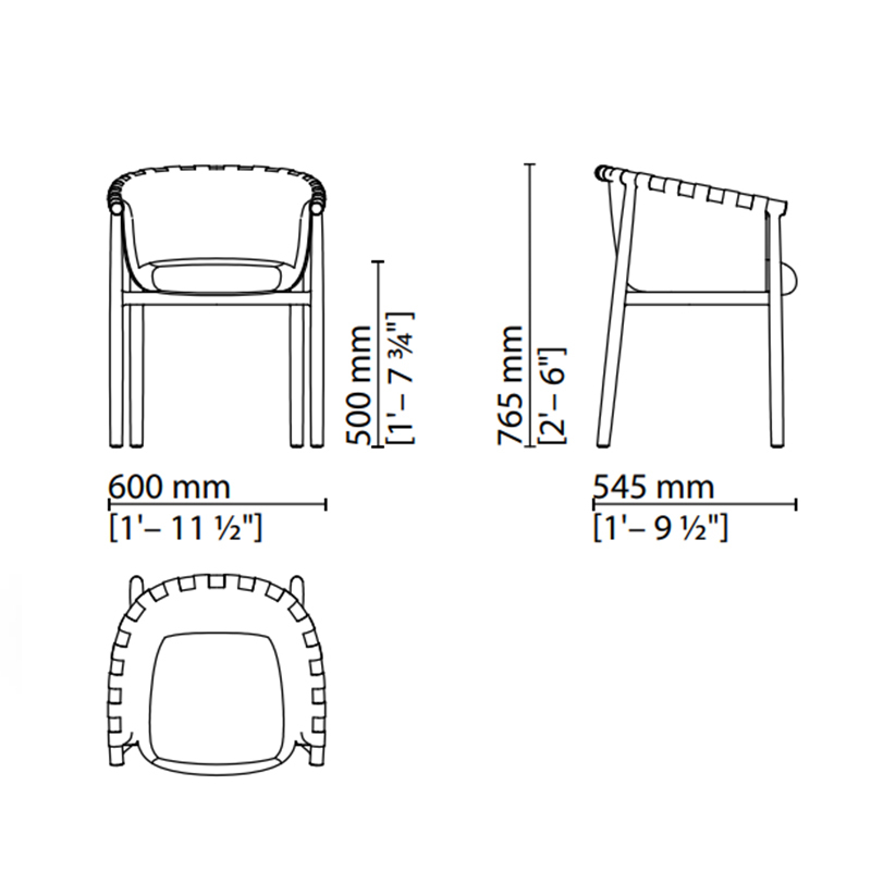 Modern Leather Armchair – Sleek Dining Chair with Elegant Metal Base
