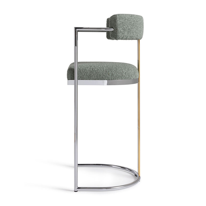 Modern Padded Bar Stool – Comfortable Design with Elegant Armrests and Metal Legs