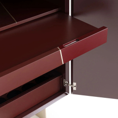 Modern Wood Veneer Shoe Cabinet – Stylish Design with Sleek Metal Legs