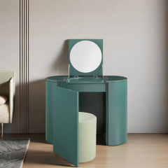 Modern Oval Dressing Table – Sleek Design with Ample Storage and Elegance