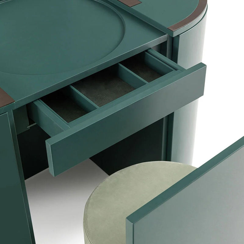 Modern Oval Dressing Table – Sleek Design with Ample Storage and Elegance