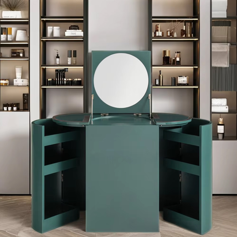 Modern Oval Dressing Table – Sleek Design with Ample Storage and Elegance