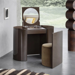 Modern Oval Dressing Table – Sleek Design with Ample Storage and Elegance