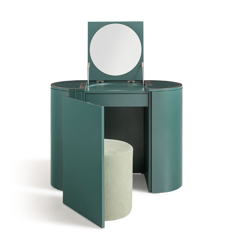 Modern Oval Dressing Table – Sleek Design with Ample Storage and Elegance