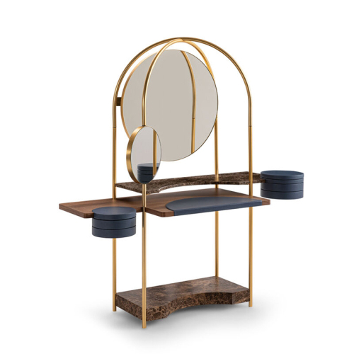 Modern Vanity Table – Sleek Wood Design with Elegant Metal Frame