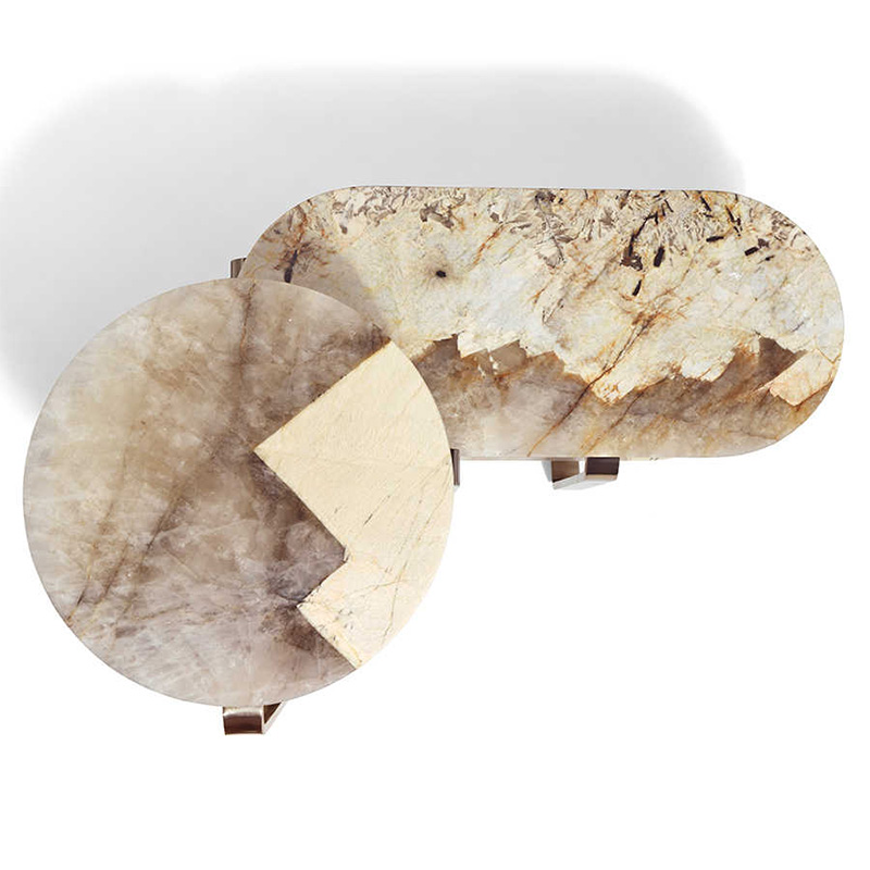 Modern Irregular Oval Marble Coffee Table – Unique Centerpiece for Living Rooms