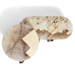 Modern Irregular Oval Marble Coffee Table – Unique Centerpiece for Living Rooms