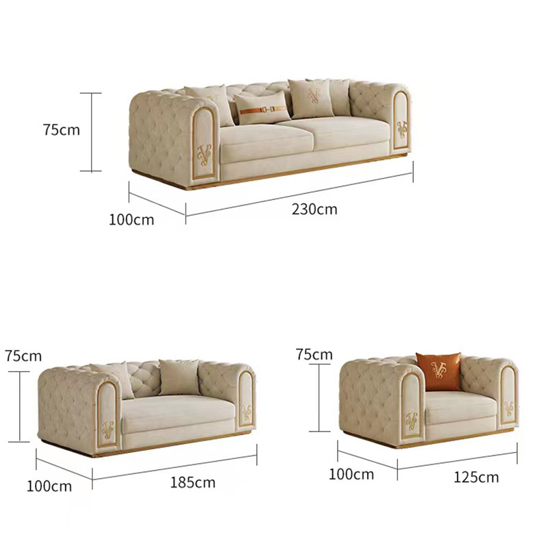 Modern Embroidered Logo Sofa – Luxurious Soft Cushions for Ultimate Comfort