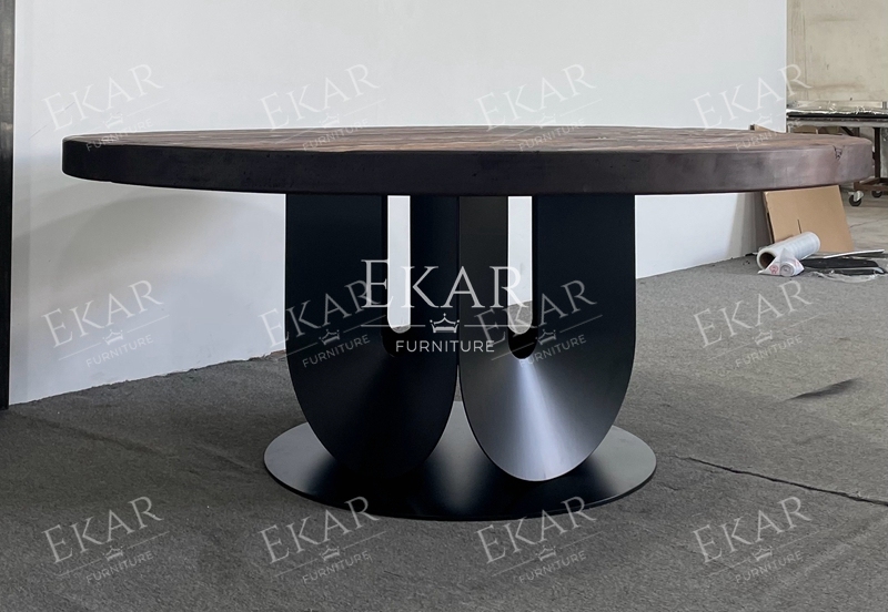 Modern Round Metal Dining Table – Sleek Design for Contemporary Dining Spaces