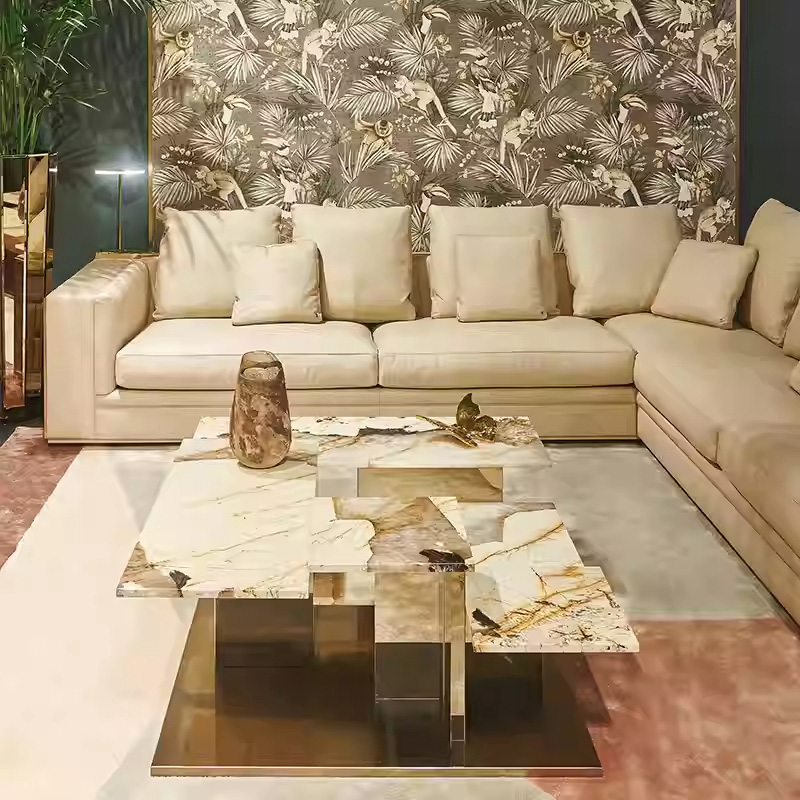 Modern Irregular Marble Coffee Table – Unique Design for Contemporary Living