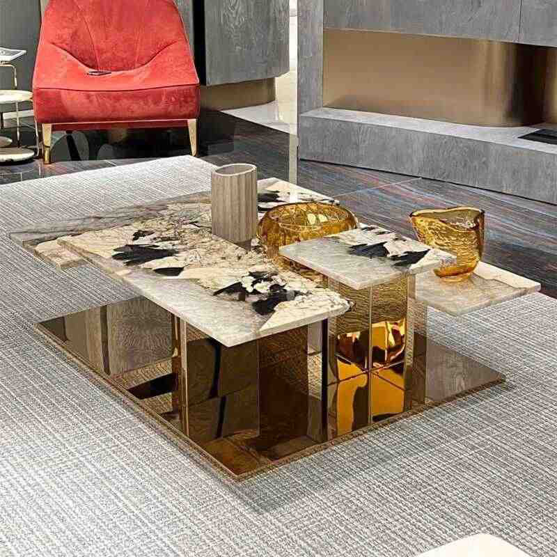 Modern Irregular Marble Coffee Table – Unique Design for Contemporary Living