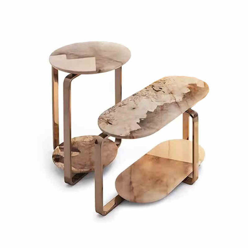 Modern Irregular Oval Marble Coffee Table – Unique Centerpiece for Living Rooms