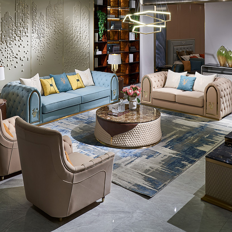 Modern Embroidered Logo Sofa – Luxurious Soft Cushions for Ultimate Comfort