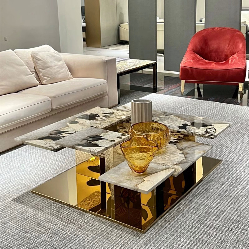 Modern Irregular Marble Coffee Table – Unique Design for Contemporary Living