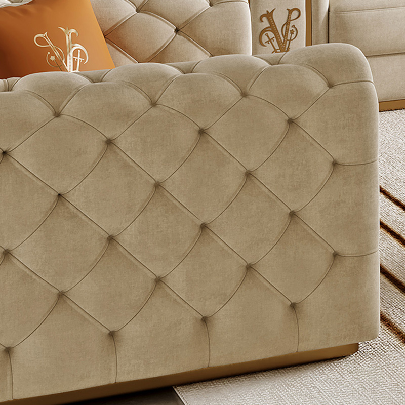 Modern Embroidered Logo Sofa – Luxurious Soft Cushions for Ultimate Comfort