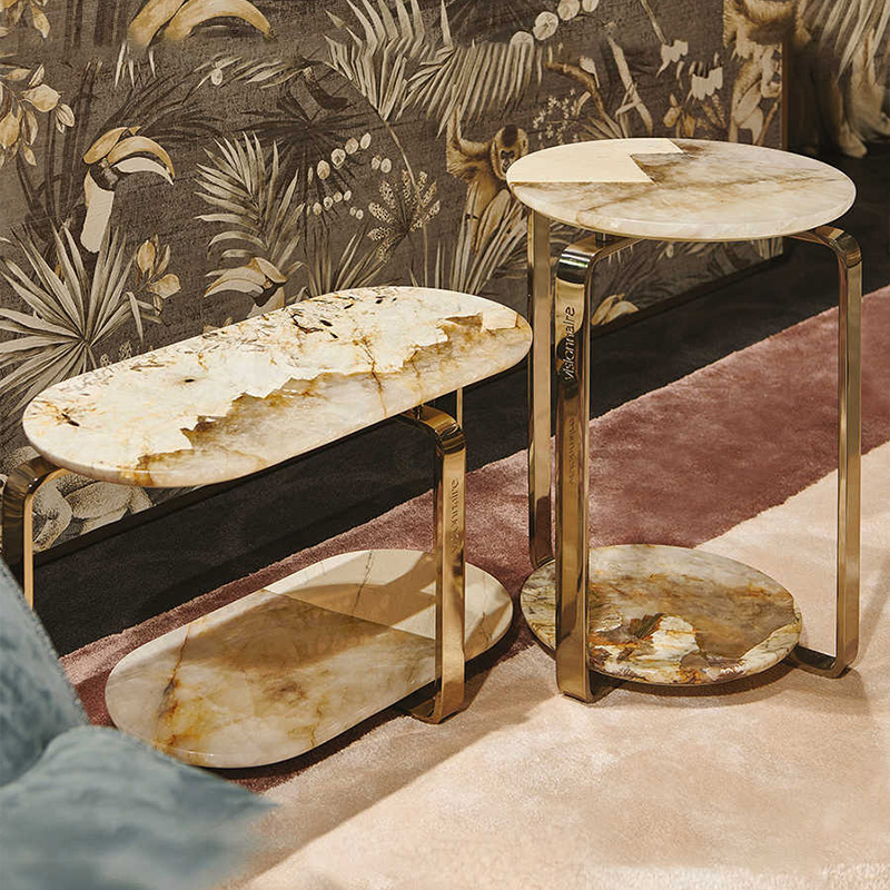Modern Irregular Oval Marble Coffee Table – Unique Centerpiece for Living Rooms