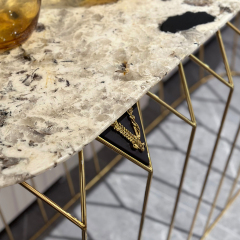 Modern Marble Console Table – Sleek Metal Legs and Luxurious Design