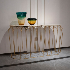 Modern Marble Console Table – Sleek Metal Legs and Luxurious Design
