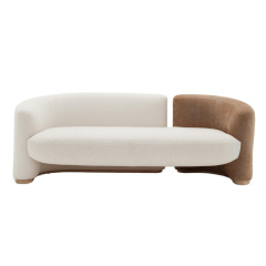 Modern Color-Block Sofa – Stylish Fabric Design for a Contemporary Living Room