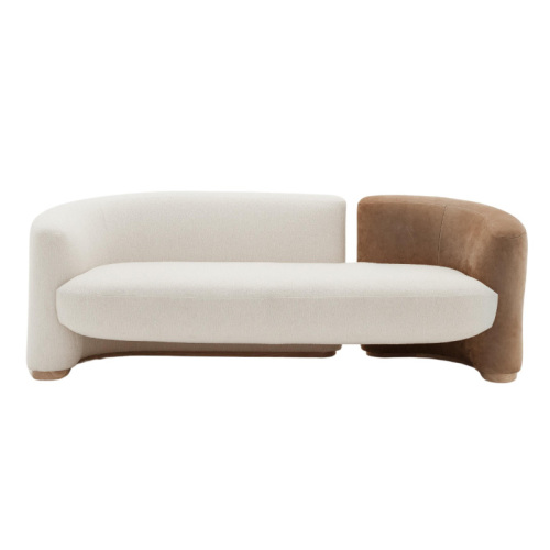 Modern Color-Block Sofa – Stylish Fabric Design for a Contemporary Living Room