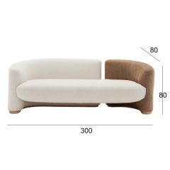 Modern Color-Block Sofa – Stylish Fabric Design for a Contemporary Living Room