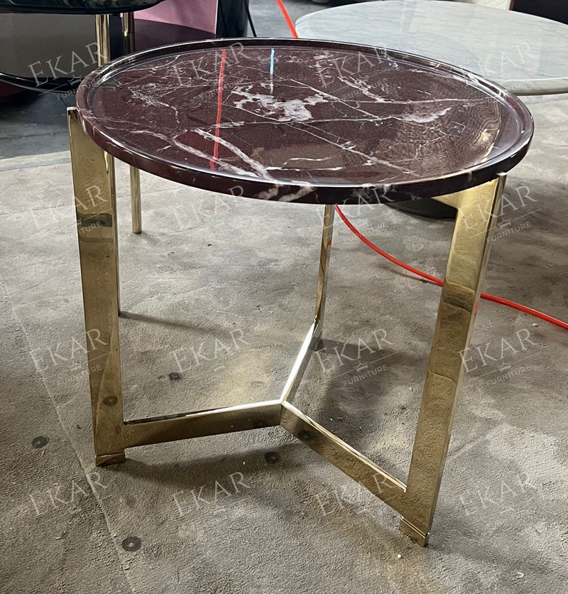 Metal round corner table for modern home decoration