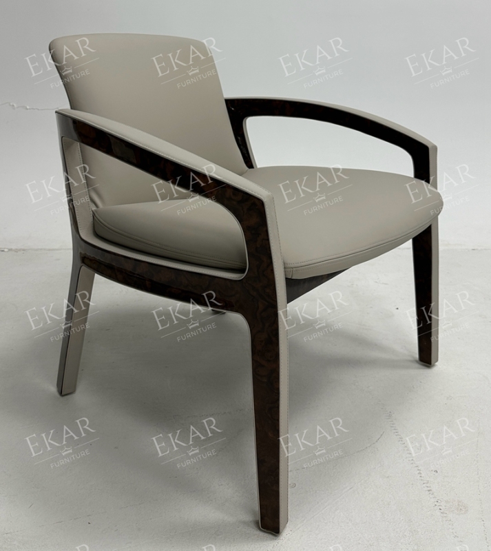 Luxury leather modern chair restaurant dining chair