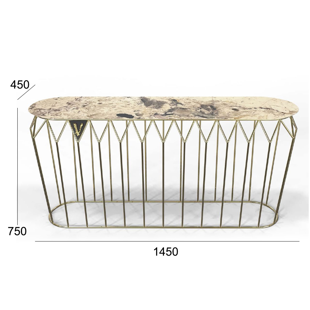 Modern Marble Console Table – Sleek Metal Legs and Luxurious Design