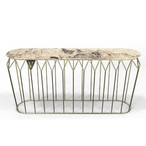 Modern Marble Console Table – Sleek Metal Legs and Luxurious Design