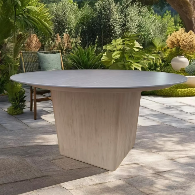 Modern Outdoor Round Dining Table – Durable and Waterproof for Outdoor Spaces